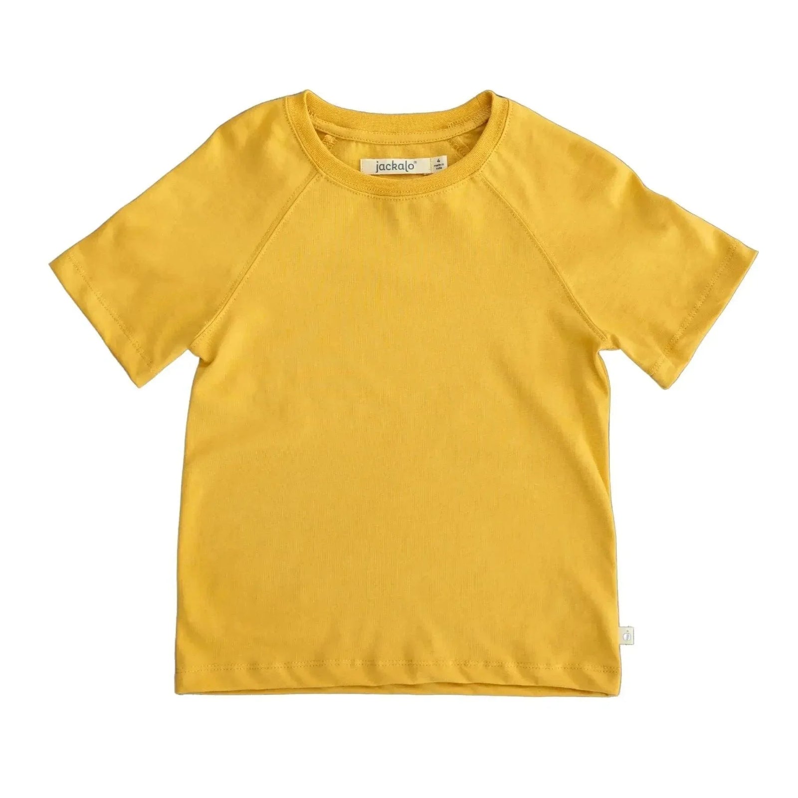 Jackalo Frankie short sleeve ochre yellow kids t-shirt, sustainable activewear