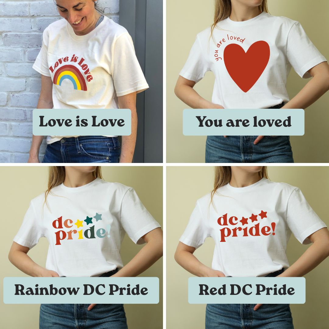 Adult Love and Pride Organic T-shirt