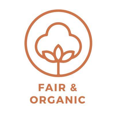 Fair & organic brown outlined icon
