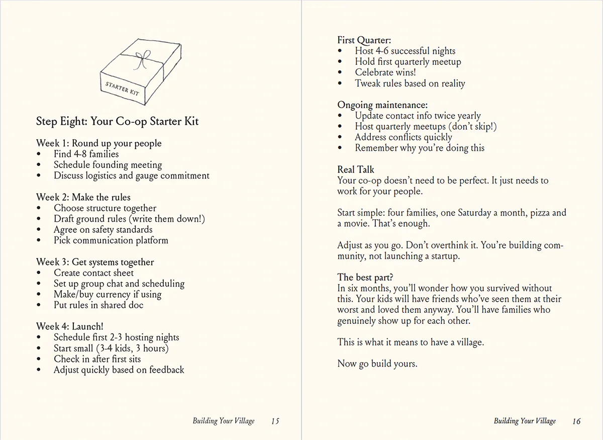 Jackalo co-op starter kit guide with step-by-step family scheduling tips and community rules checklist