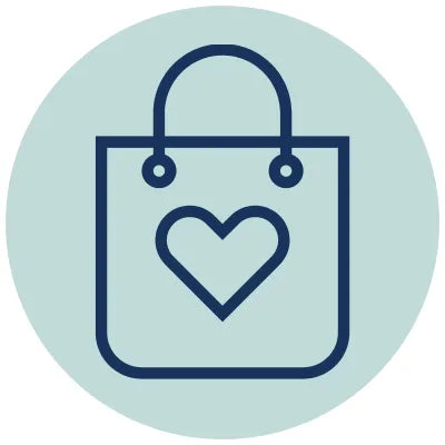 Hearty shopping bag icon