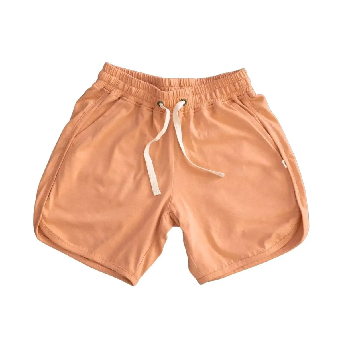 Peach kids shorts with drawstring, sustainable and comfortable Jackalo clothing