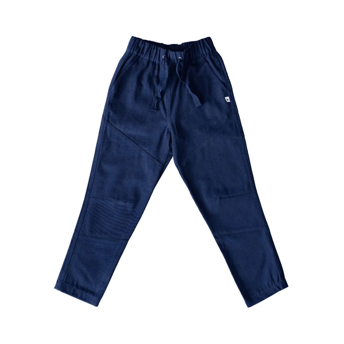 Kids' midnight navy jogger pants with drawstring waist by Jackalo, sustainable clothing