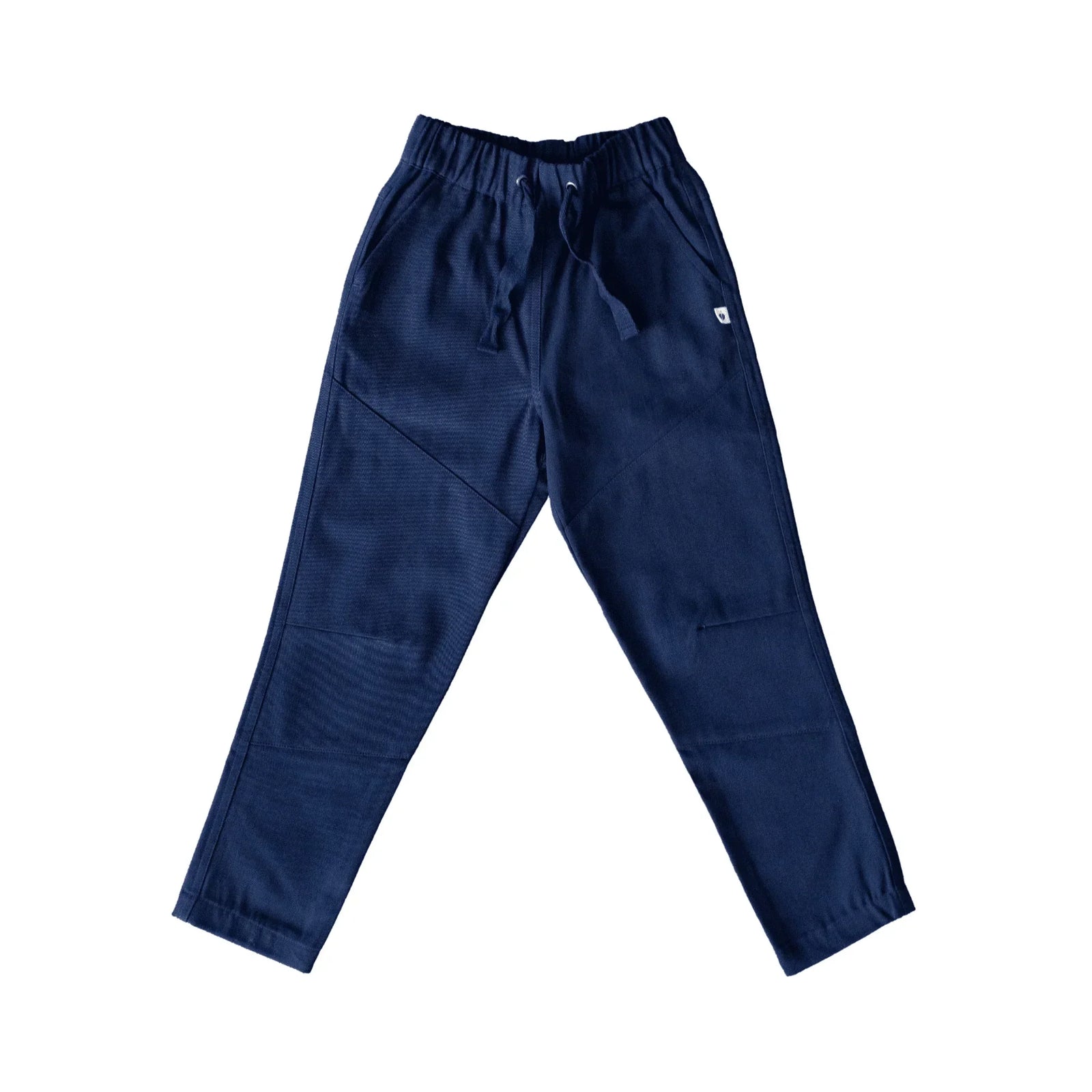 Kids' midnight navy jogger pants with drawstring waist by Jackalo, sustainable clothing