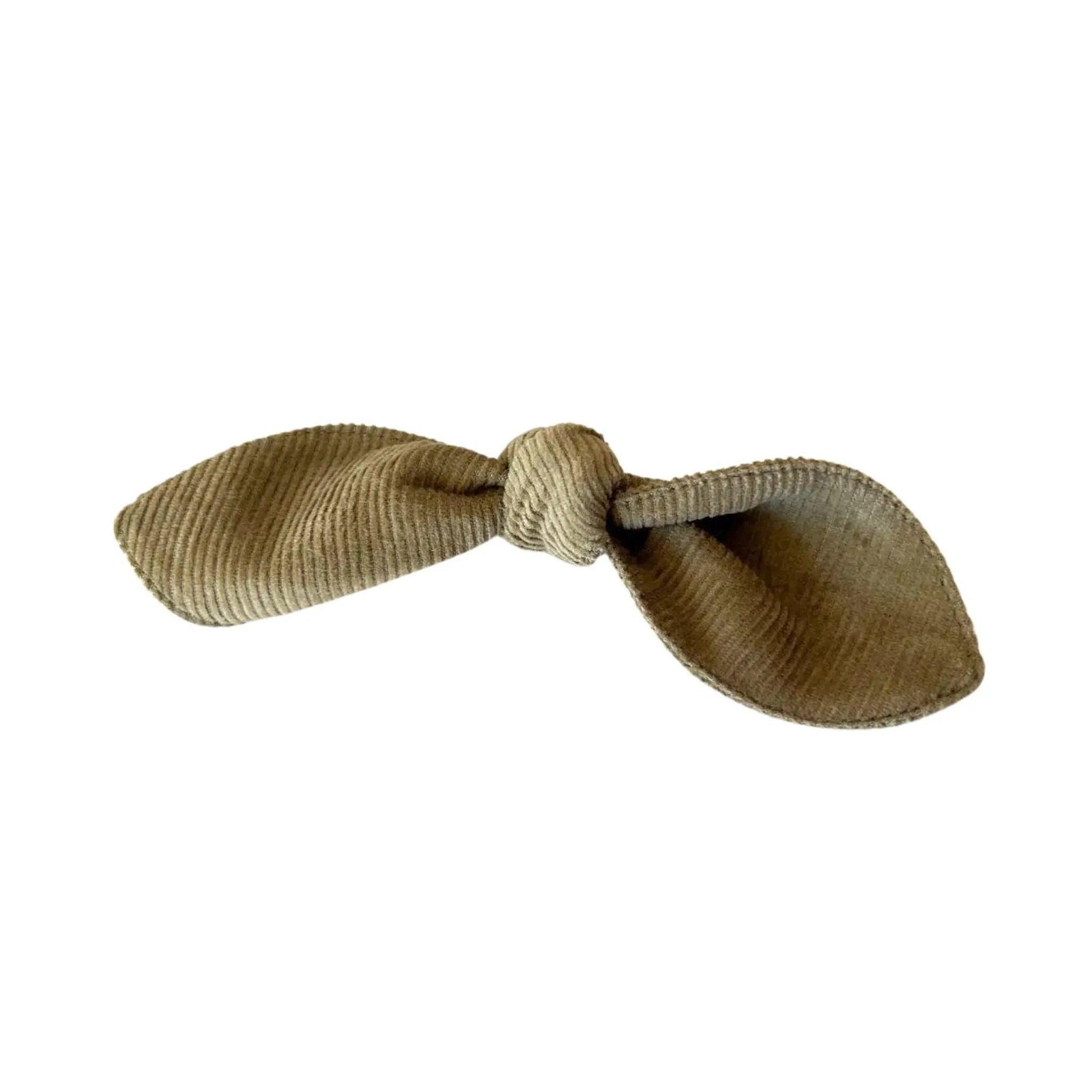 Sustainable green corduroy bow tie for kids by Jackalo on white background