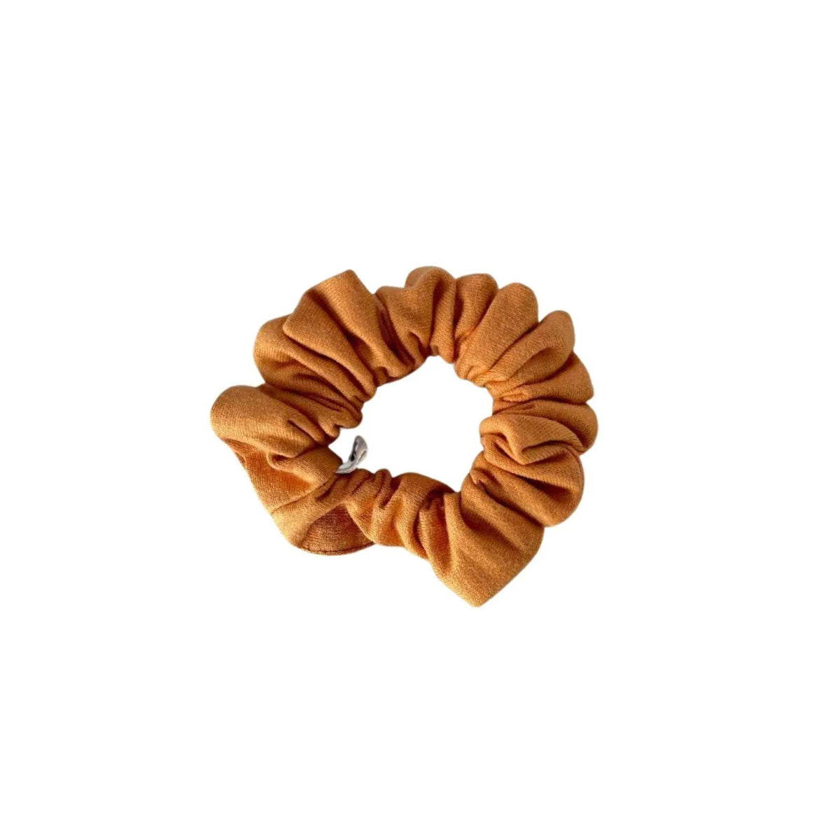 Classic orange scrunchie by Jackalo, eco-friendly kids hair accessory on white background