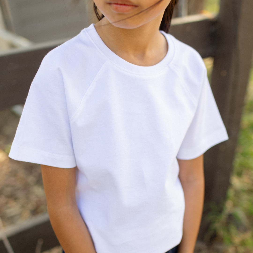 Organic white t-shirt for kids